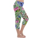 Celestial Watercolor Flower Lightweight Velour Capri Yoga Leggings View3