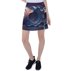 Ai Generated Space Design Fractal Light Motion Tennis Skirt by Ravend