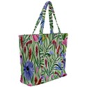 Celestial Watercolor Flower Zip Up Canvas Bag View2