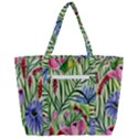 Celestial Watercolor Flower Zip Up Canvas Bag View3