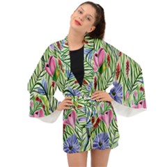 Celestial Watercolor Flower Long Sleeve Kimono by GardenOfOphir