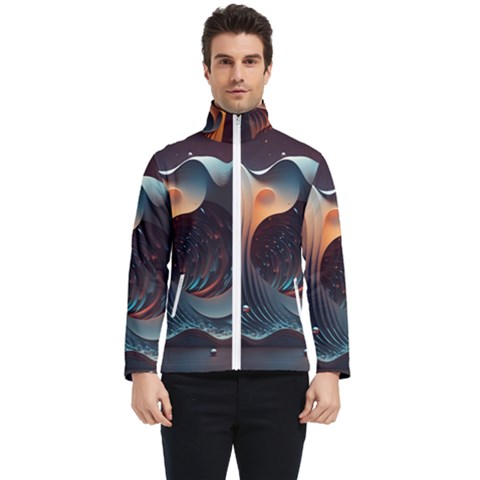 Ai Generated Space Design Fractal Light Motion Men s Bomber Jacket by Ravend