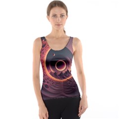 Ai Generated Swirl Space Design Fractal Light 3d Art Tank Top by Ravend