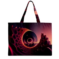 Ai Generated Swirl Space Design Fractal Light 3d Art Zipper Mini Tote Bag by Ravend