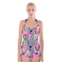 Budding And Captivating Boyleg Halter Swimsuit  View1