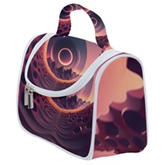 Ai Generated Swirl Space Design Fractal Light 3d Art Satchel Handbag by Ravend