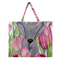 Budding And Captivating Zipper Large Tote Bag by GardenOfOphir