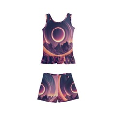 Ai Generated Swirl Space Design Fractal Light 3d Art Kids  Boyleg Swimsuit by Ravend