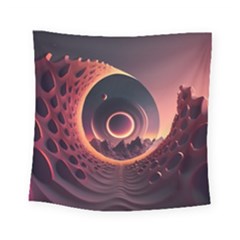 Ai Generated Swirl Space Design Fractal Light 3d Art Square Tapestry (small) by Ravend