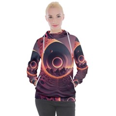 Ai Generated Swirl Space Design Fractal Light 3d Art Women s Hooded Pullover by Ravend