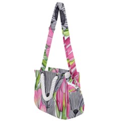 Budding And Captivating Rope Handles Shoulder Strap Bag by GardenOfOphir