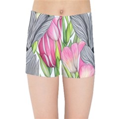 Budding And Captivating Kids  Sports Shorts by GardenOfOphir