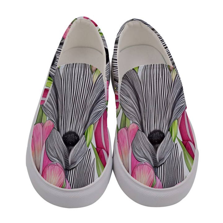 Budding And Captivating Women s Canvas Slip Ons