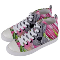 Budding And Captivating Women s Mid-top Canvas Sneakers by GardenOfOphir