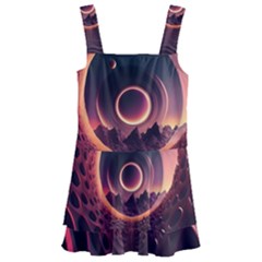 Ai Generated Swirl Space Design Fractal Light 3d Art Kids  Layered Skirt Swimsuit by Ravend