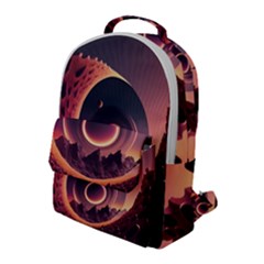 Ai Generated Swirl Space Design Fractal Light 3d Art Flap Pocket Backpack (large) by Ravend