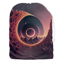 Ai Generated Swirl Space Design Fractal Light 3d Art Drawstring Pouch (3xl) by Ravend