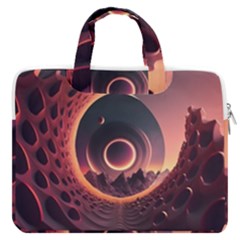 Ai Generated Swirl Space Design Fractal Light 3d Art Macbook Pro 13  Double Pocket Laptop Bag