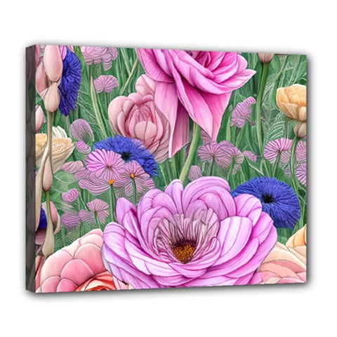 Broken And Budding Watercolor Flowers Deluxe Canvas 24  X 20  (stretched) by GardenOfOphir