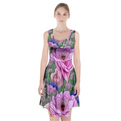 Broken And Budding Watercolor Flowers Racerback Midi Dress by GardenOfOphir