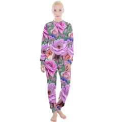 Broken And Budding Watercolor Flowers Women s Lounge Set by GardenOfOphir