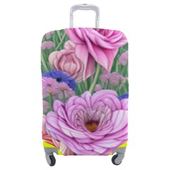 Broken And Budding Watercolor Flowers Luggage Cover (medium) by GardenOfOphir