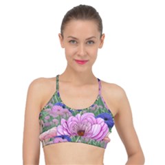 Broken And Budding Watercolor Flowers Basic Training Sports Bra by GardenOfOphir