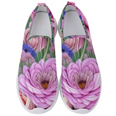 Broken And Budding Watercolor Flowers Men s Slip On Sneakers by GardenOfOphir