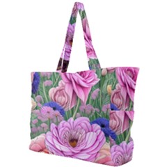 Broken And Budding Watercolor Flowers Simple Shoulder Bag by GardenOfOphir