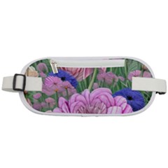 Broken And Budding Watercolor Flowers Rounded Waist Pouch by GardenOfOphir