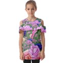 Broken And Budding Watercolor Flowers Fold Over Open Sleeve Top View1