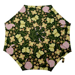 Flowers Rose Blossom Pattern Creative Motif Hook Handle Umbrellas (large) by Ravend