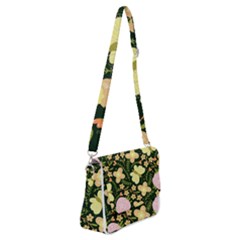 Flowers Rose Blossom Pattern Creative Motif Shoulder Bag With Back Zipper by Ravend