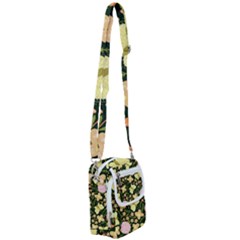 Flowers Rose Blossom Pattern Creative Motif Shoulder Strap Belt Bag by Ravend