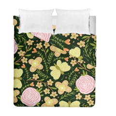 Flowers Rose Blossom Pattern Creative Motif Duvet Cover Double Side (full/ Double Size) by Ravend