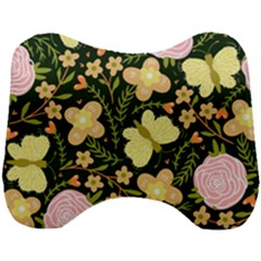 Flowers Rose Blossom Pattern Creative Motif Head Support Cushion by Ravend