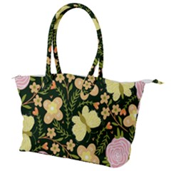 Flowers Rose Blossom Pattern Creative Motif Canvas Shoulder Bag by Ravend