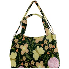 Flowers Rose Blossom Pattern Creative Motif Double Compartment Shoulder Bag by Ravend