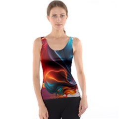 Ai Generated Swirl Splash Blaze Design Art Tank Top by Ravend