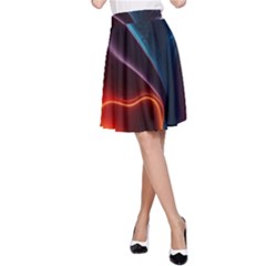 Ai Generated Swirl Splash Blaze Design Art A-line Skirt by Ravend