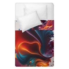 Ai Generated Swirl Splash Blaze Design Art Duvet Cover Double Side (single Size) by Ravend