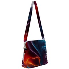 Ai Generated Swirl Splash Blaze Design Art Zipper Messenger Bag