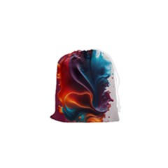 Ai Generated Swirl Splash Blaze Design Art Drawstring Pouch (xs) by Ravend