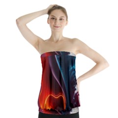 Ai Generated Swirl Splash Blaze Design Art Strapless Top by Ravend