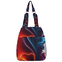 Ai Generated Swirl Splash Blaze Design Art Center Zip Backpack by Ravend