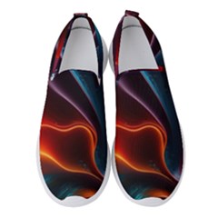 Ai Generated Swirl Splash Blaze Design Art Women s Slip On Sneakers by Ravend