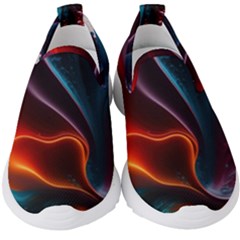 Ai Generated Swirl Splash Blaze Design Art Kids  Slip On Sneakers by Ravend