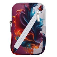 Ai Generated Swirl Splash Blaze Design Art Belt Pouch Bag (large) by Ravend