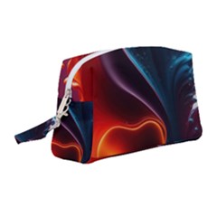 Ai Generated Swirl Splash Blaze Design Art Wristlet Pouch Bag (medium) by Ravend