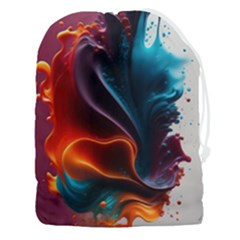 Ai Generated Swirl Splash Blaze Design Art Drawstring Pouch (3xl) by Ravend